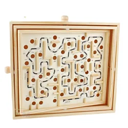 Wooden large 60 off wooden ball labyrinth children adult balance track game desktop intelligence breakthrough toys