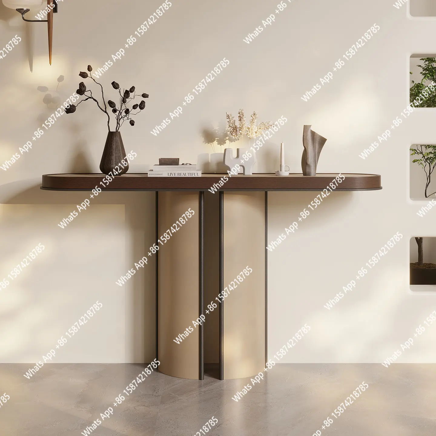 

Advanced entrance table Decorative cabinet Italian minimalist living room Creative art corridor Entrance entrance platform
