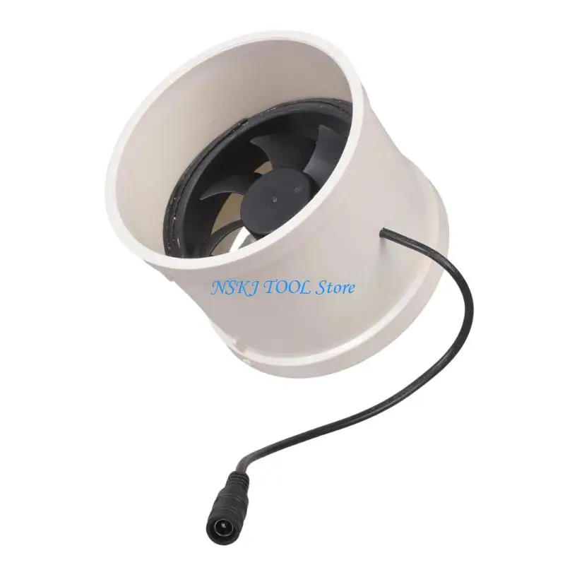 L8RC 110mm PVC Duct Fan 12V 3600rpm Low Noise for Home Kitchen Bathroom Ventilation
