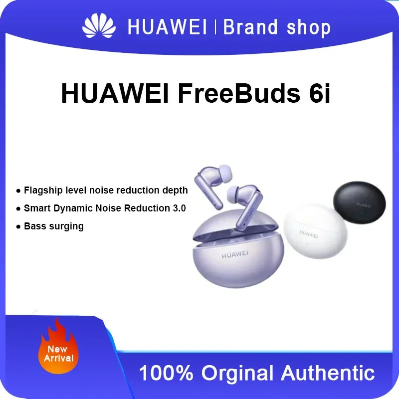 Huawei Freebuds 6i Wireless Bluetooth Earbuds Active Noise Cancellation Gaming Sports Running Ultra Long Battery Life Compatible