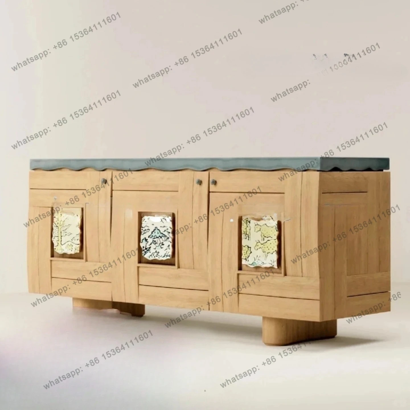 

Medieval Solid Wood Dining Side Cabinet Living Room Home Creative Retro Style Dining Side Cabinet Simple Modern Locker