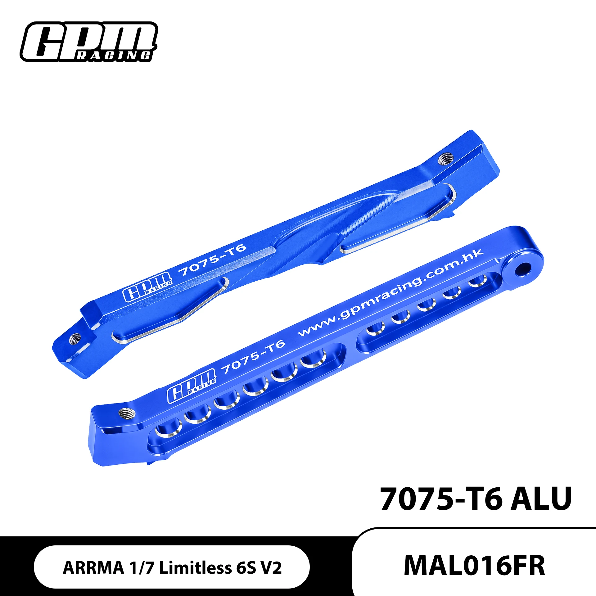 GPM CNC Aluminum F&R Chassis Brace For ARRMA 1/7 Limitless Infraction 6S