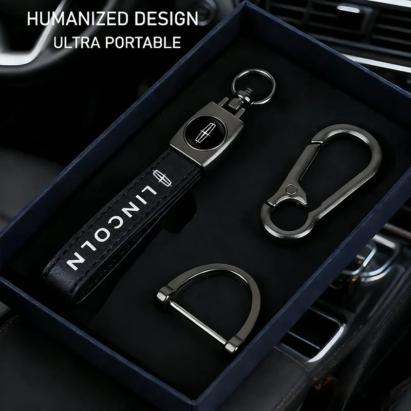 1 pièce, porte-clés en métal et cuir, accessoires pour Lincoln Z Navigator Town-car Aviator MKZ Corsair Continental MKX MKS MKC 1 pièce, porte-clés en métal et cuir, accessoires pour Lincoln Z Navigator Town-car Aviator MKZ Corsair Continental MKX MKS MKC