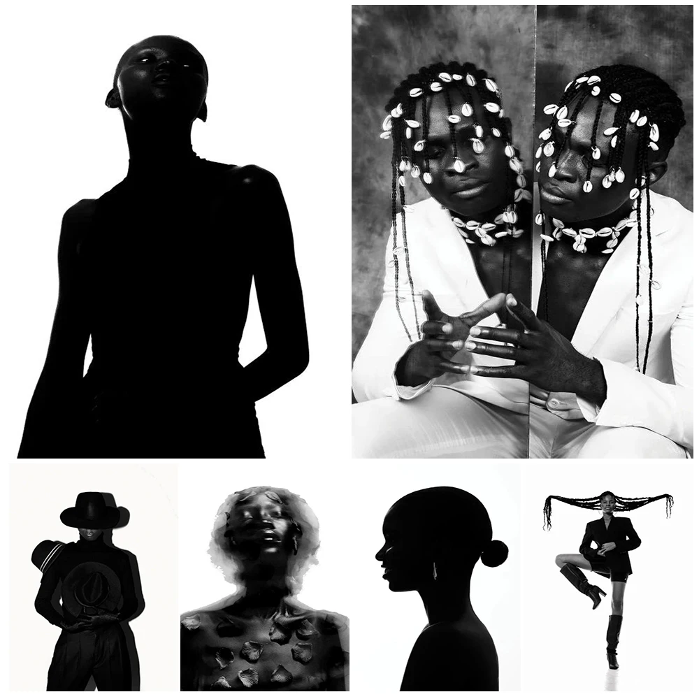 

Black and White Man Portrait Woman Girl Modern Poster Wall Art Canvas Painting Home Decor Wall Pictures For Living Room Unframed