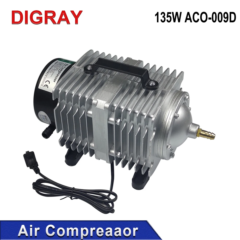 DIGRAY 135W Air Compressor Electrical Magnetic Air Pump 110V/220V ACO-009D, for CO2 Laser Engraving Cutting Machine