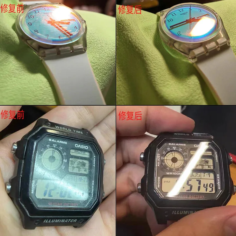 Полировальный набор Polywatch для удаления царапин, набор для полировки часов, инструменты для ремонта, акриловые кристаллы для часов, стеклянная зеркальная Полировальная паста, инструменты для рукоделия