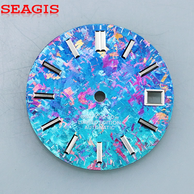 SEAGIS NH35 Dial 28.5mm Ice Crystal Titanium Dial  NH35 Movement Custom Logo  No Lume