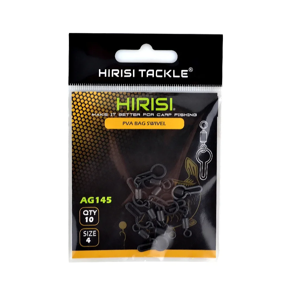 Hirisi 10pcs Carp Fishing Pva Mesh Swivel Clips Pva Bag Fishing Swivel Snap for Carp Terminal Tackle End Tackle AG145