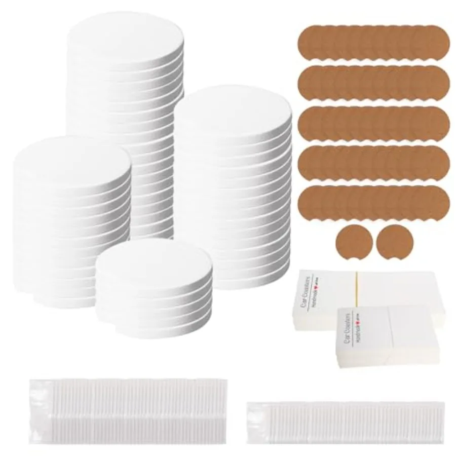 

Pcs Ceramic Car Coasters with Bags and Cards Set 2.64" Sublimation Car Coasters Blanks Bulk Ceramic Car Cup Holder Coasters wit