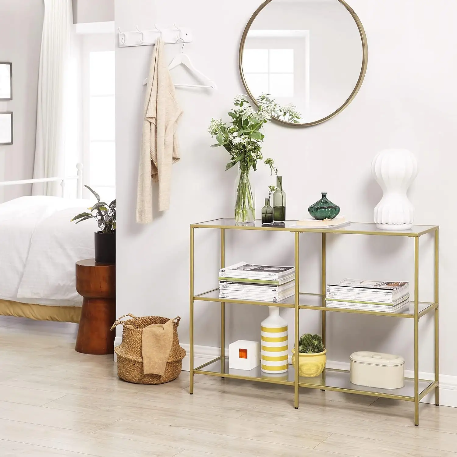 Simple entrance table American narrow-sided wrought iron black console