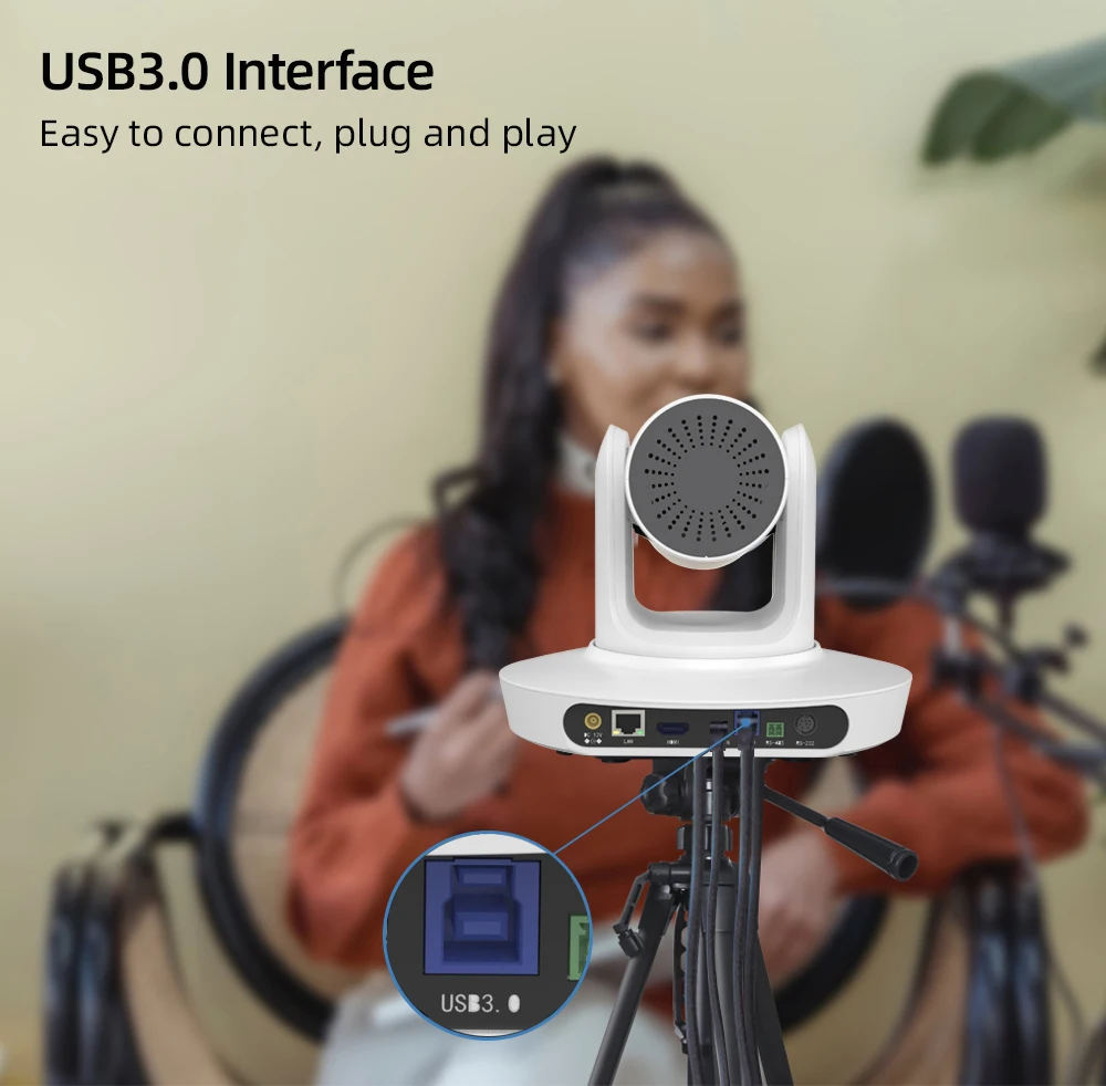 USB HDM1 óptico del IP del zoom 20x de la cámara 4K PTZ con transmisión en vivo de la cámara Poe PTZ