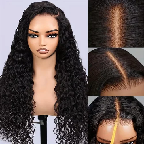 Imagen 2 del producto Wear And Go Water Wave 13x6 Hd peluca sin pegamento cabello humano para mujeres 7x5 pelucas delanteras de encaje rizado Frontal en venta de liquidación 250 de densidad