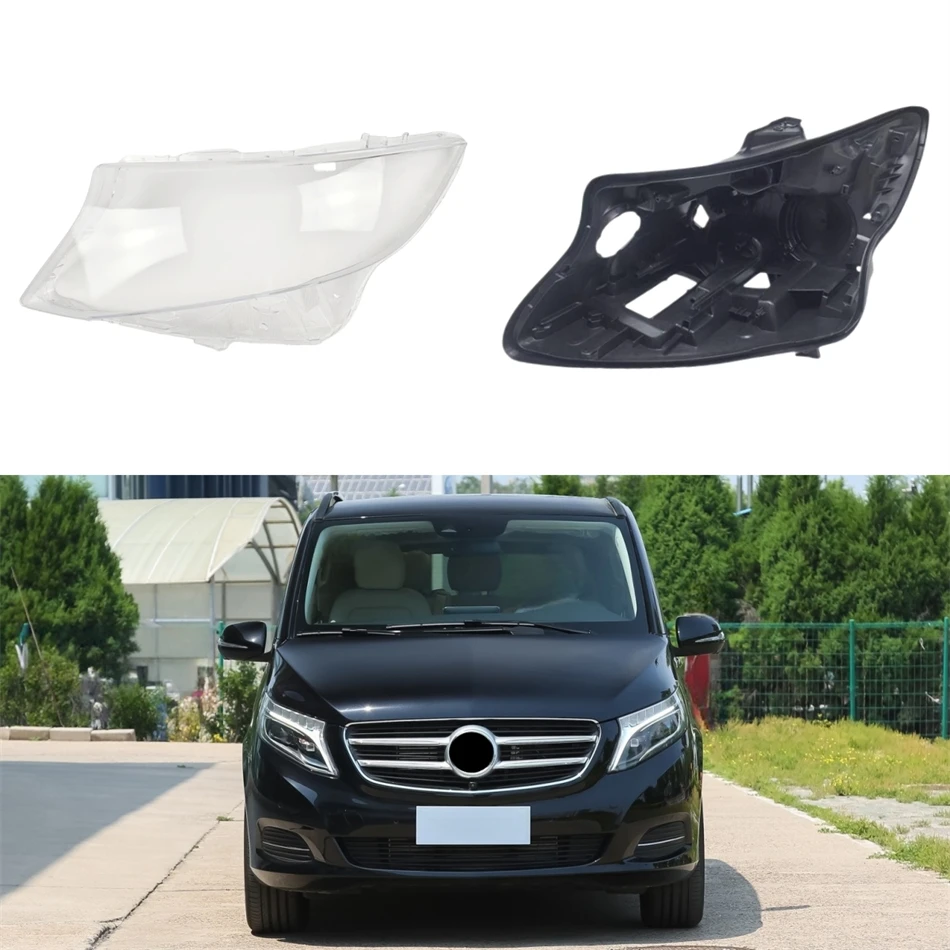 

For Mercedes Benz Vito V260 W447 2016 2017 2018 2019 2020 Auto Accessory Car Base Head Lamp Shell Bulb Holder Headlight Glass