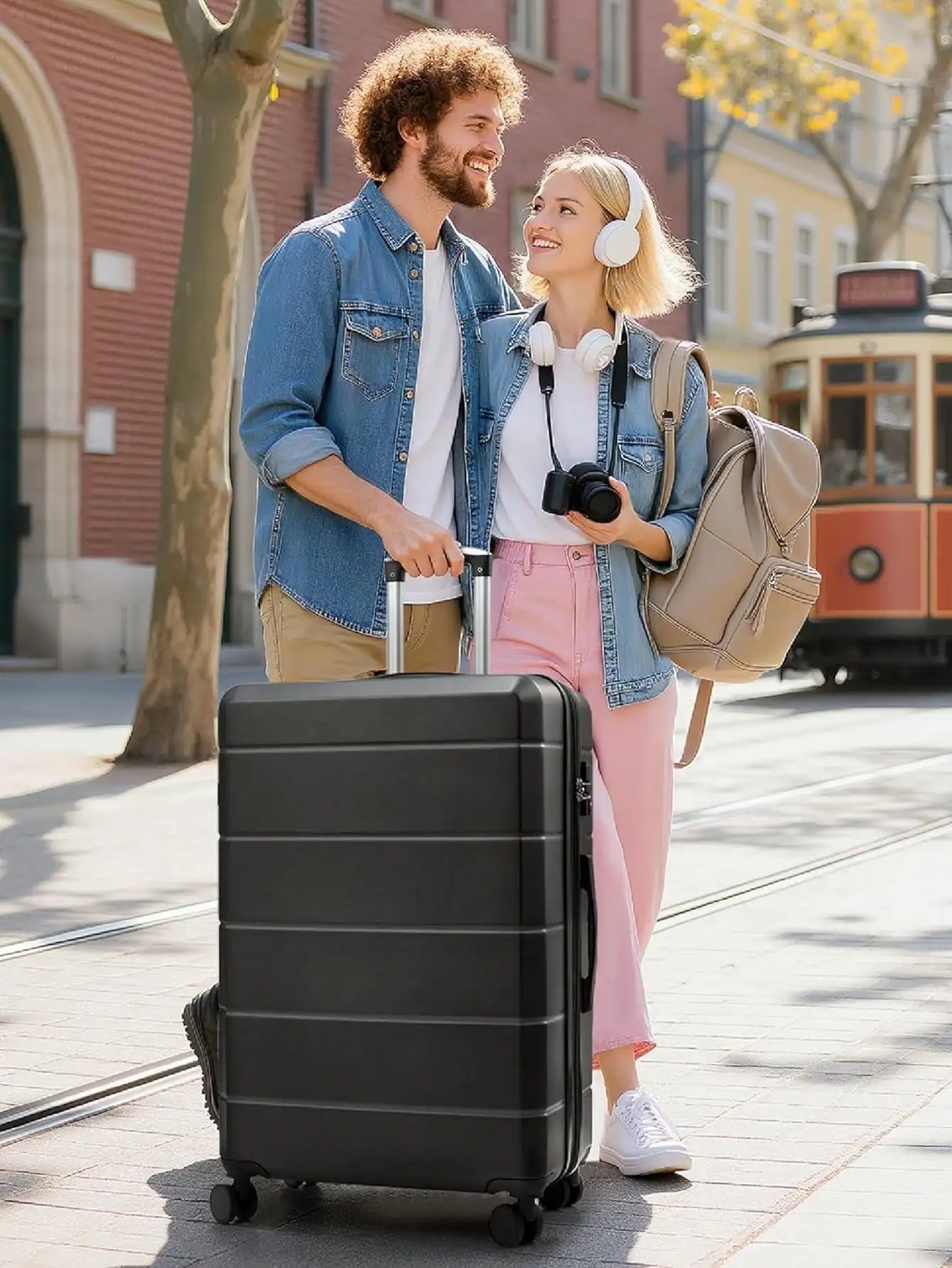 Carry On Luggage 22x14x9 Airline Approved, Expandable Hard Shell Suitcase With Spinner Wheels