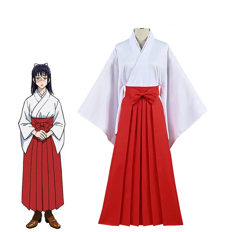 Anime Jujutsu Kaisen Cosplay Costume Iori Utahime Cosplay Kimono Dress Halloween Party Outfits Adult Woman Tops Red Skirt