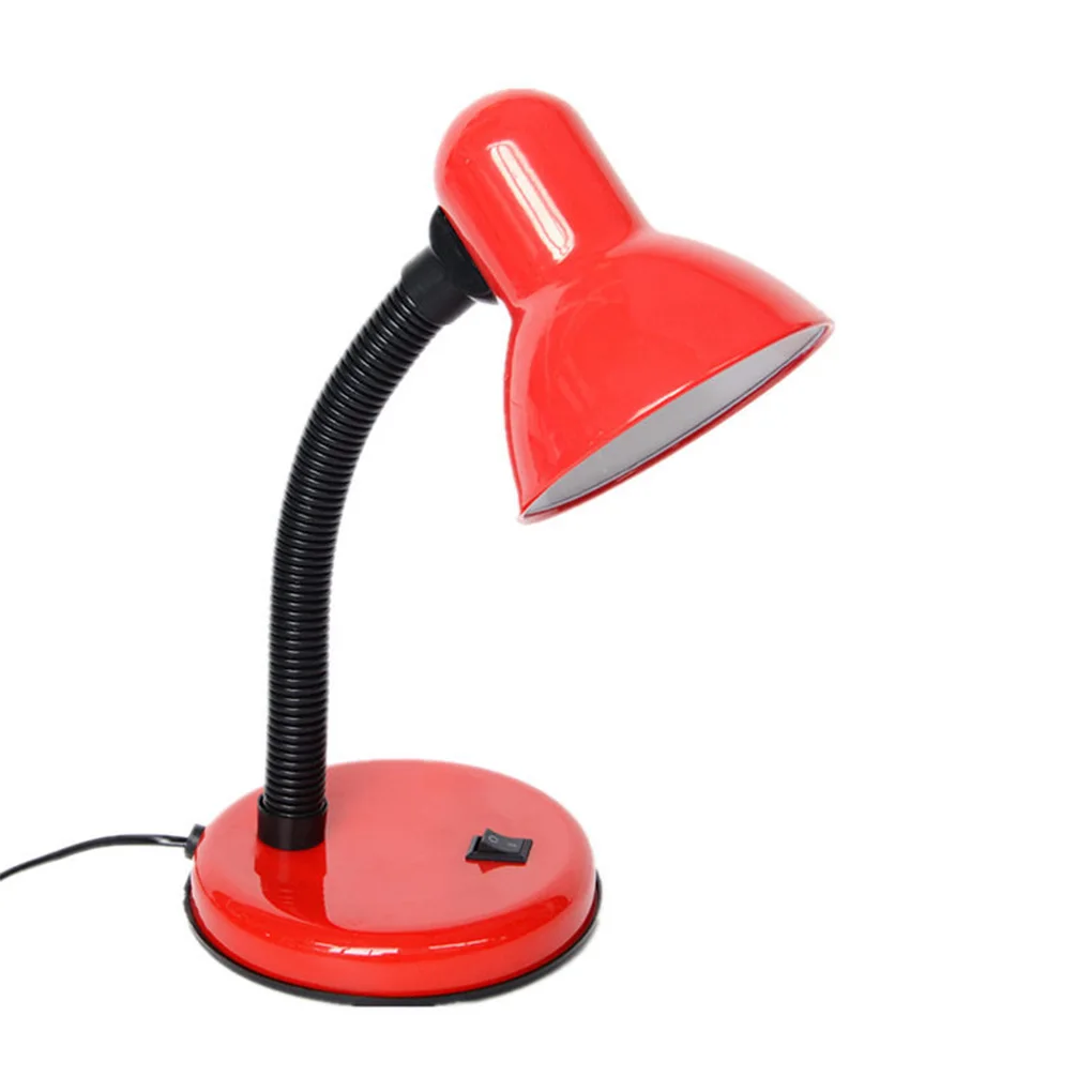 

Simple Design 220V E27 Studying Table Lamp without Bulb Flexible Neck Book Reading Desk Light Toggle Switch Color Random