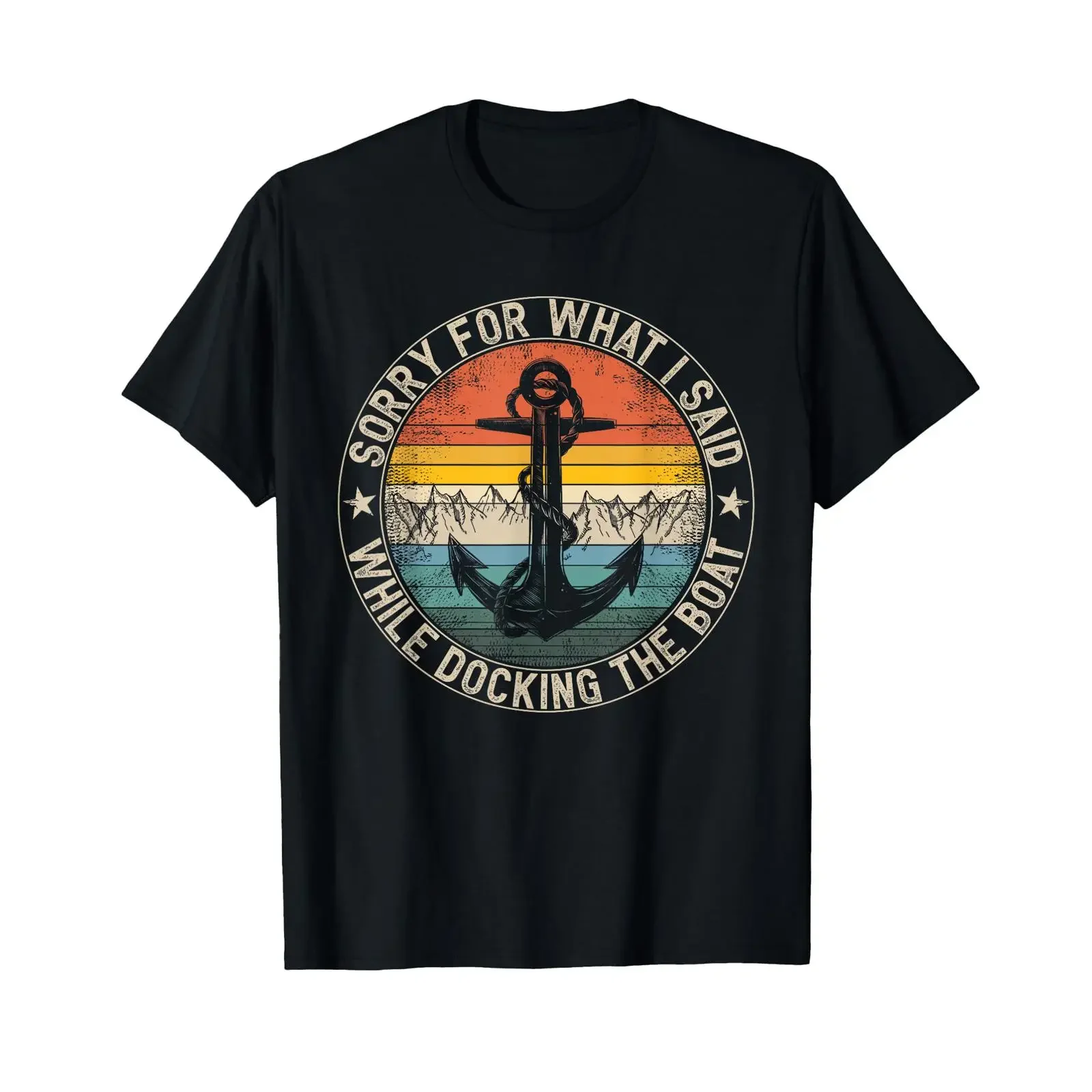 Sponsored Ad Sorry for What I Said While Docking The Boat T Shirt vintage Washed Casual Top For Everyday Wear Soft Comfortable