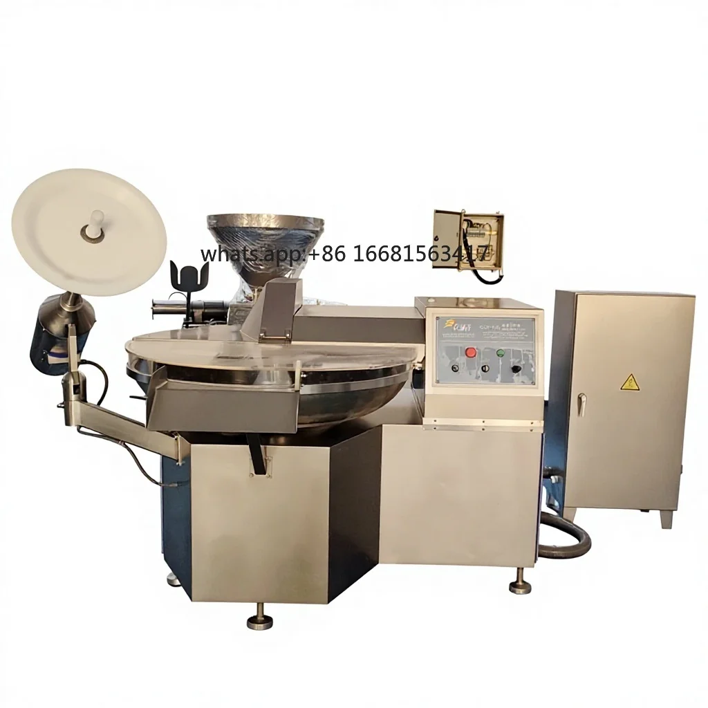 Factory Direct SalesStainless Steel 304 Food Grade Commercial Multi-functional Meat Cutting Mixing Machine 80L Bowl Automatic Op