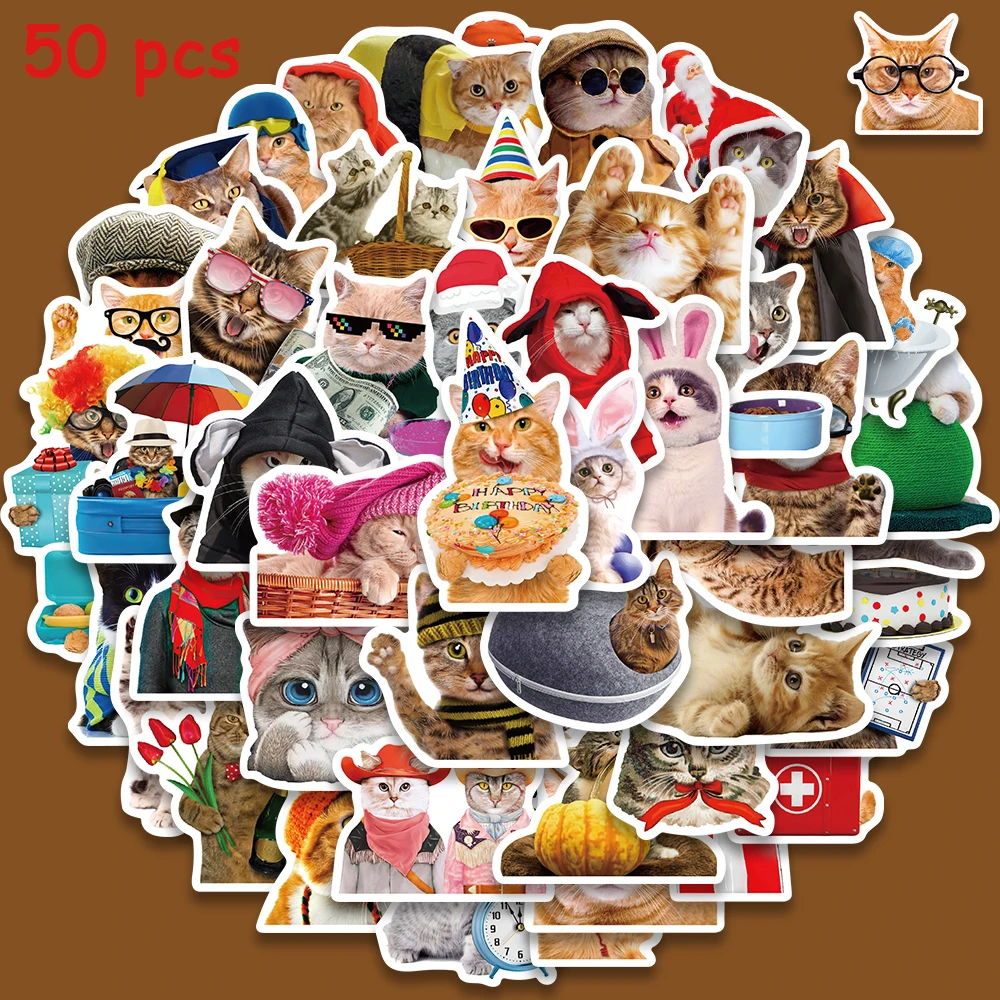 50 stücke Cartoon Katze Aufkleber Nette Graffiti Aufkleber Für Telefon Laptop Gitarre Gepäck iPad Dekoration Aufkleber Party Geschenk