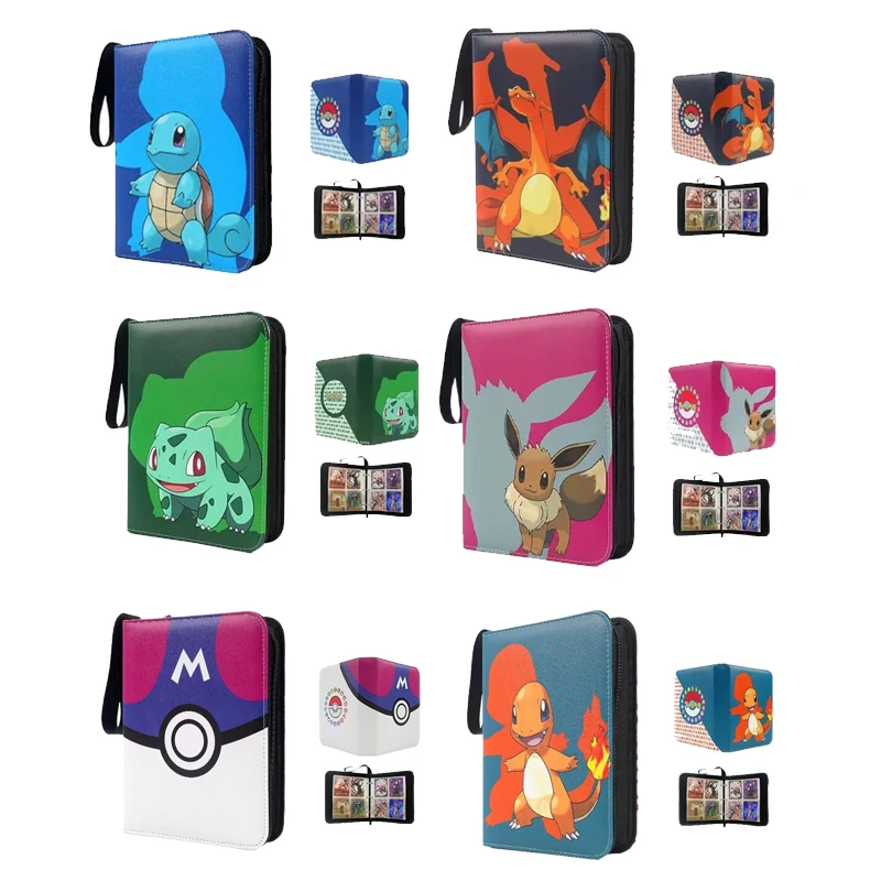 Sac de rangement pour cartes de jeu Pokémon, album photo, album de collection, feuilles mobiles, fermeture éclair en PU, jeu de cartes pour les fans de Pikachu, jouets