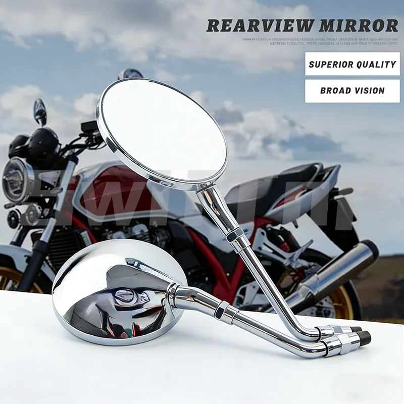 Motorcycle Rear View Side Mirrors Fit for HONDA CB500 CB750 CB1100 CB1000 CB1300 CB550 CB650 CB900 Rearview Round Mirror