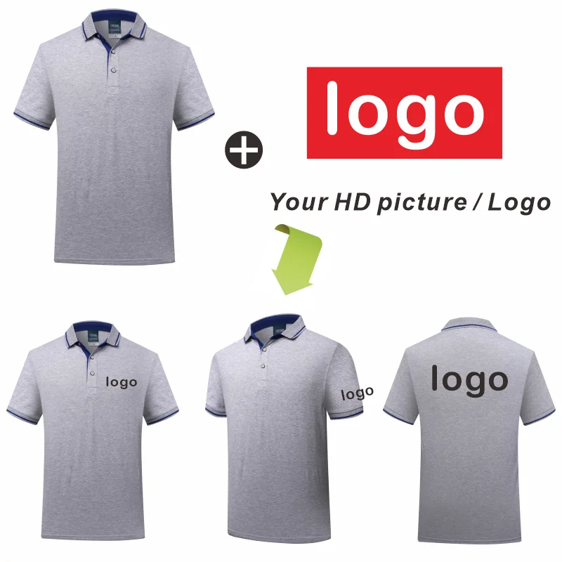 Customized logo for summer polo shirt Short sleeved pattern production Text DIY Embroidery slogans for clothes