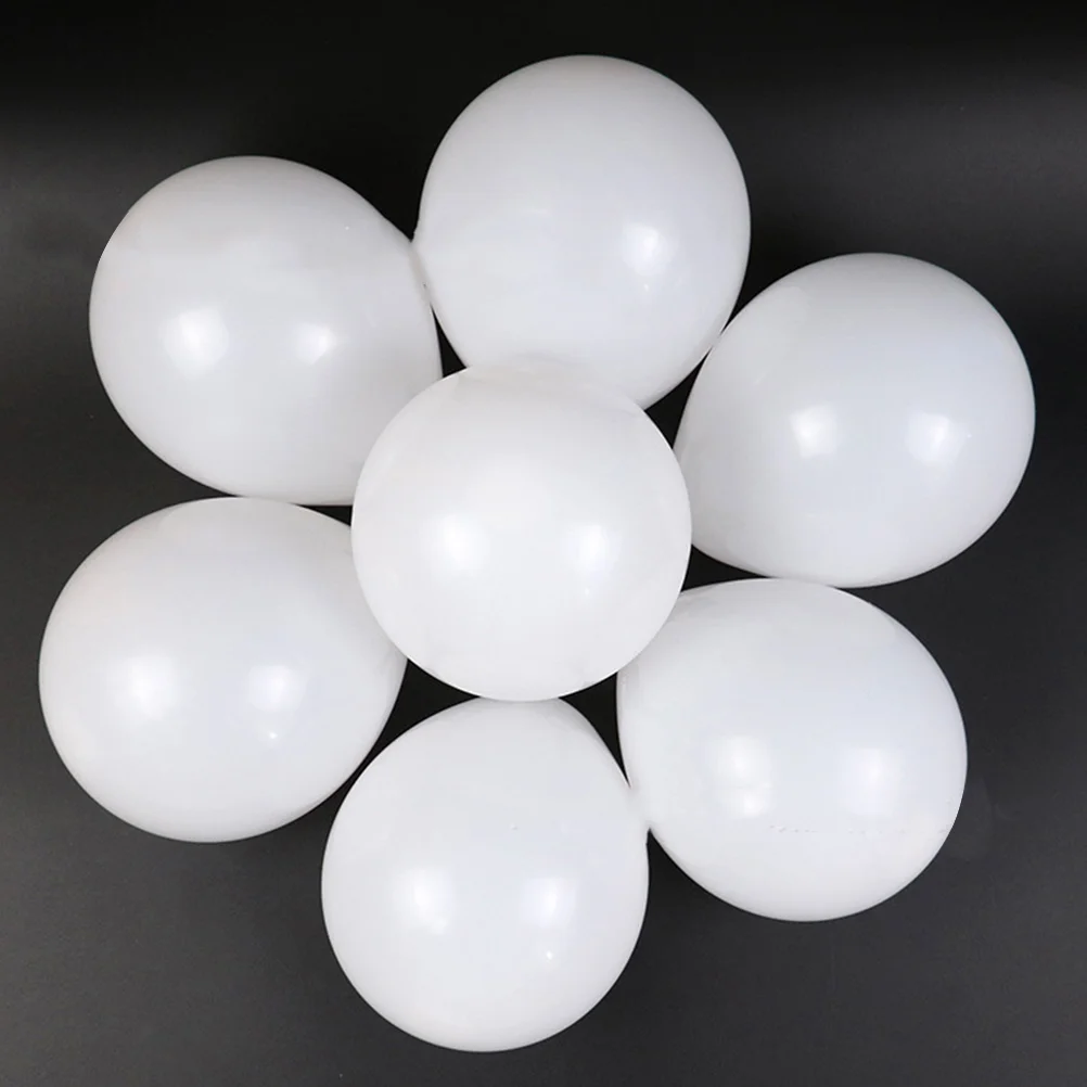 

100 Pcs Round White Balloon Bride Balloons Wedding Decorations Birthday for Women Arch Emulsion Boy Bulk Valentines