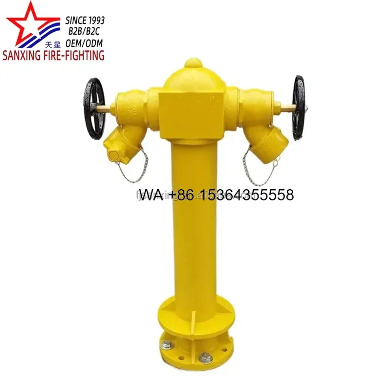 Wmwmnu for 4 Inch Durable Flanged Cast Iron Landing Valve Flexible Fire Hydrant Pillar BS750 Yellow Firefighting Equipment