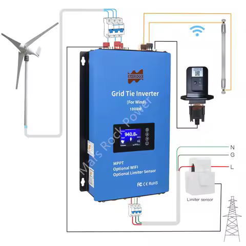 1000W Wind Grid Connected Micro Inverter, Automatically Matching 120V and 230V, Optional WIFI and Current Limiting Function