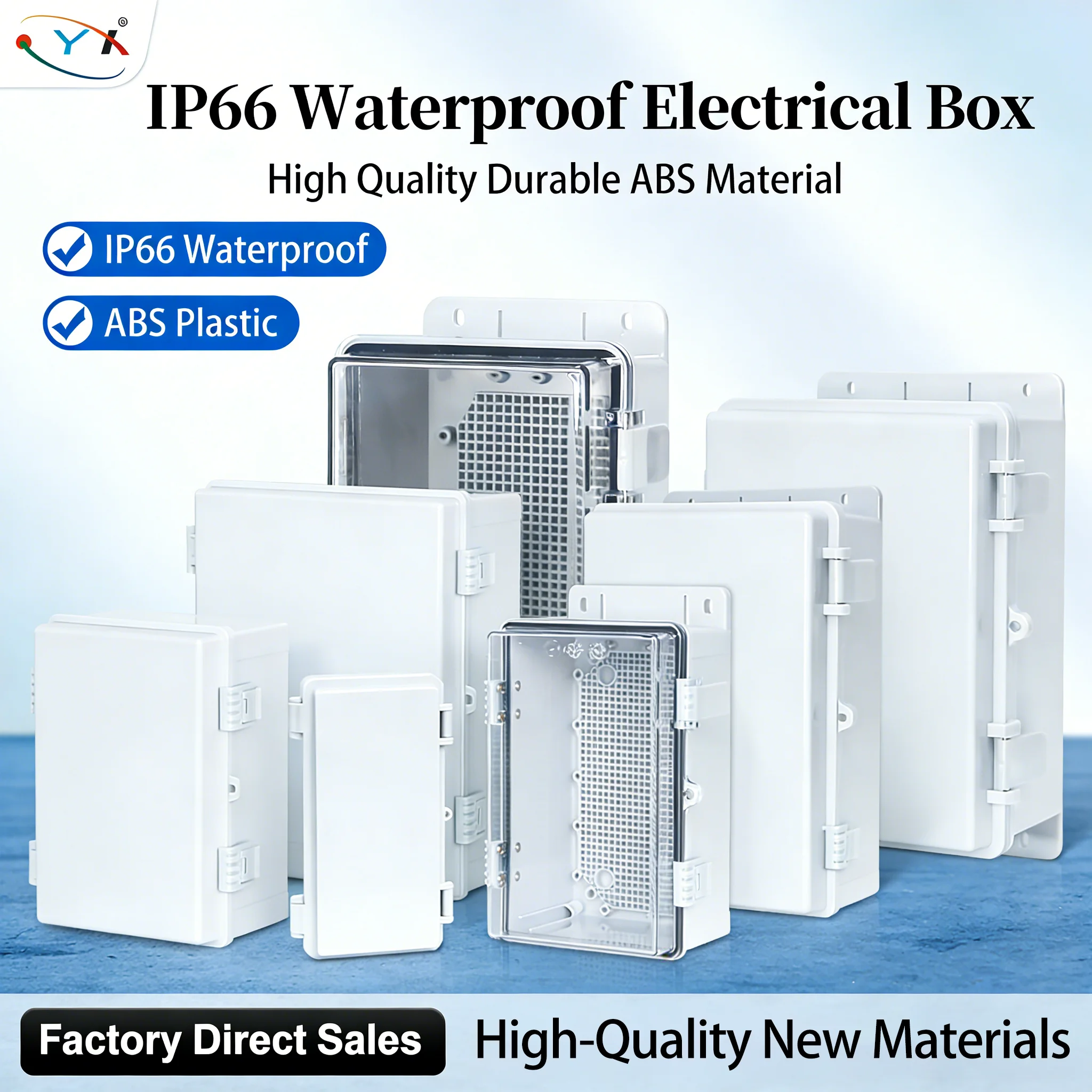 IP66 Electrical Plastic Enclosure  ABS Power Junction Box Outdoor Waterproof Distribution Box for Electric Instrument Project