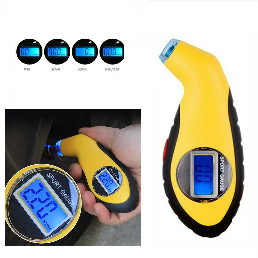 Portable LCD Display Auto Tyre Pressure Digital Meter Mini Diagnostic Tool Car Motorcycle Styling Detector Wheel Pressure Gauge