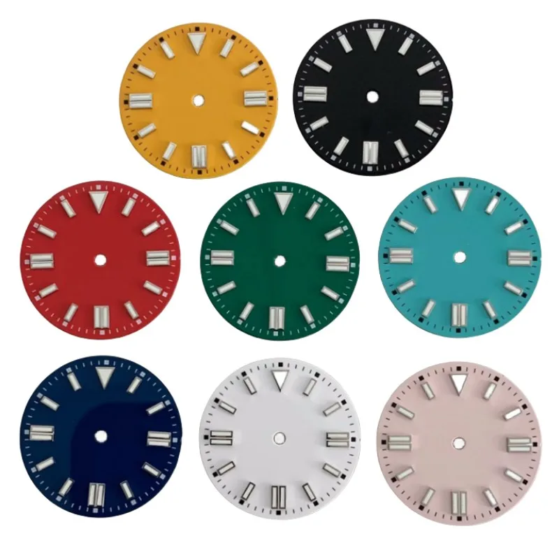 Watch Accessories Enamel NH35 Watch Dial 28.5mm Green Luminous Sterile Dials Faces Fits For NH35 ETA2836 8215 Movement