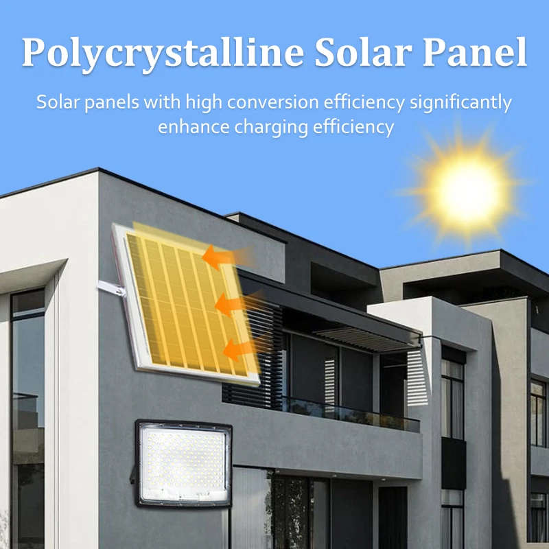 

200W LED solar floodlight, 18,000 lumen street floodlight outdoor IP67 waterproof with remote control safety lighting, suitable