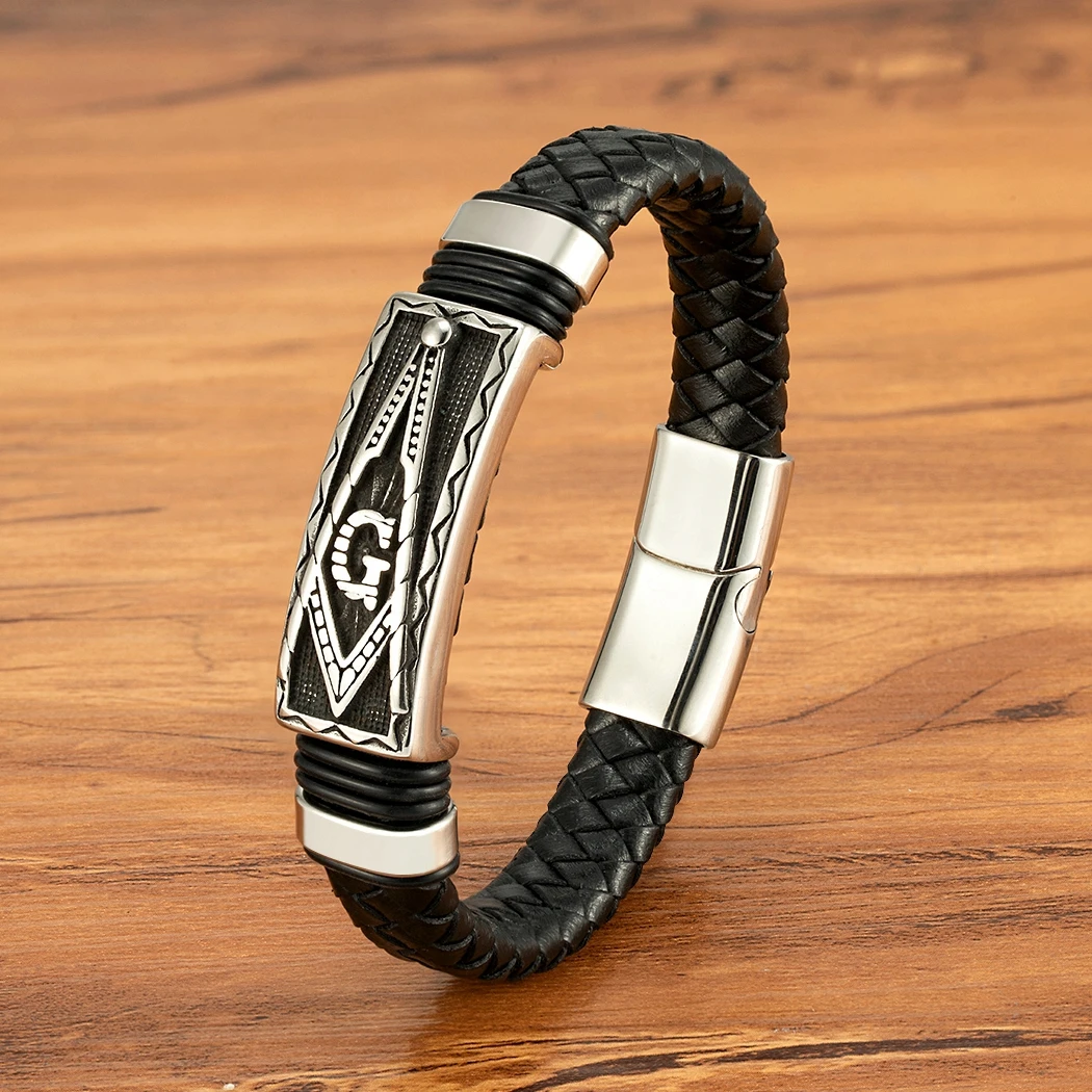 XQNI New Design G Shaped Bracelets 3 Colors Stainless Steel Weave Magnetic Buckle Rope Jewelry Accessories Gift Men Dropshipping