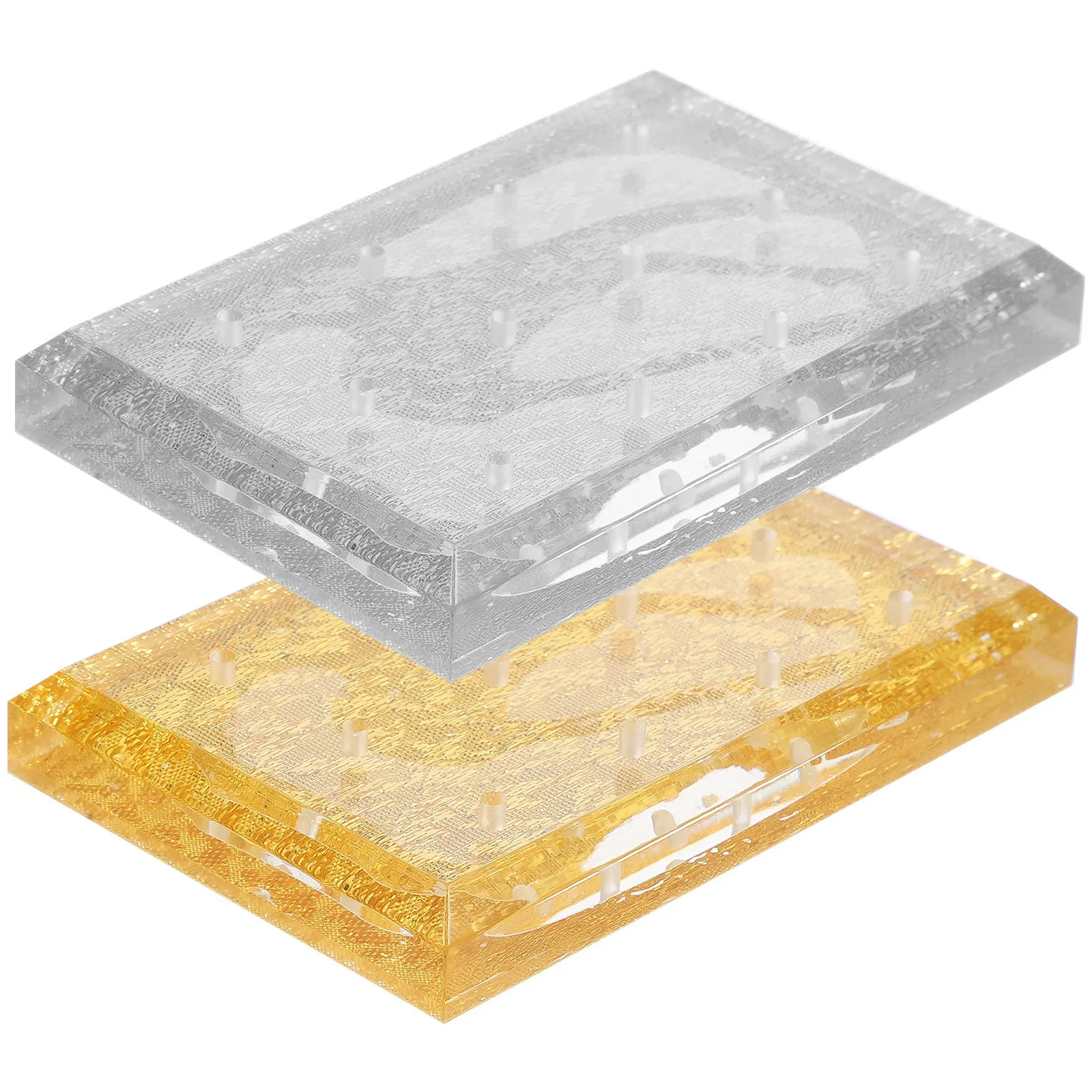 

2Pcs Sleek Acrylic Nail Drill Bits Display Stand for Easy Selection and Elegant Nail Art Setup 12-Hole Storage Holder