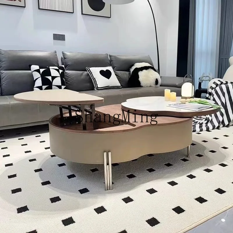 FGgood-looking  new home living room light luxury small apartment rotating dining table creative coffee table dining table