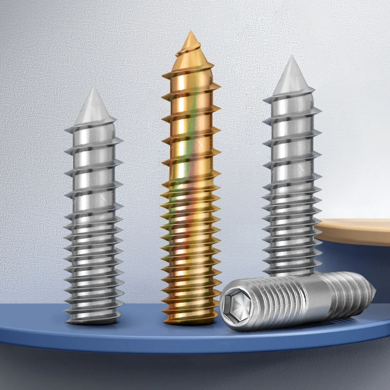 304 Stainless Steel Hexagon Screws, Galvanized Tip Tail, Double Head, Self-Tapping Screws, Furniture Connector M4M5M6M8