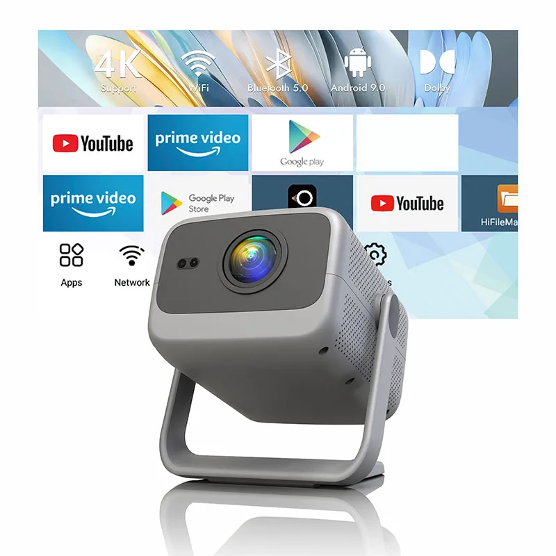 R2 Smart Android LED Projector Full HD 4K Auto Focus Keystone 350 Ansi Lumens 200inch Star 1080p With 4K Resolution