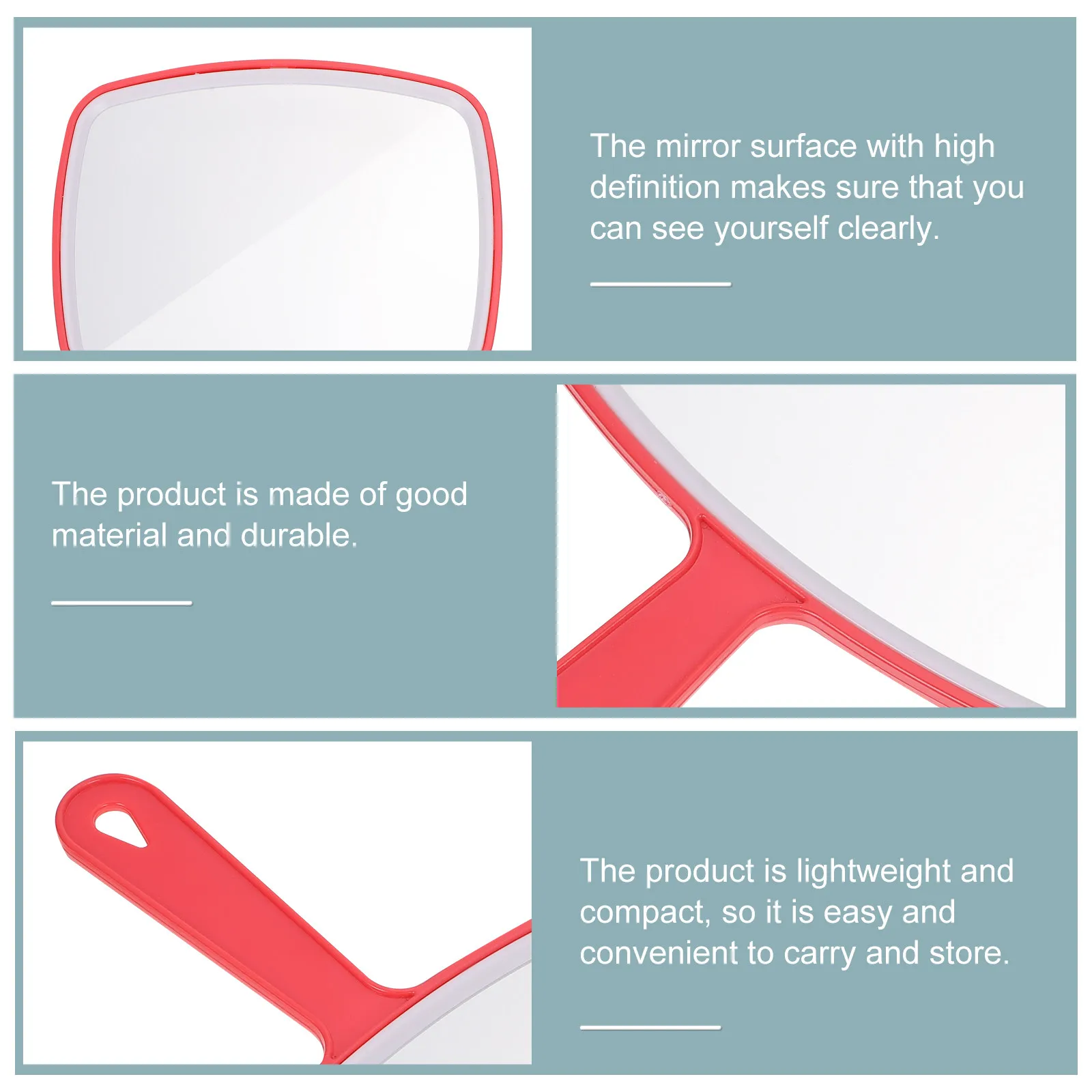 2Pcs Creative Beauty Mirror Handheld Mirror Portable Travel Makeup Accessory Lightweight Compact Hd Reflective Surface