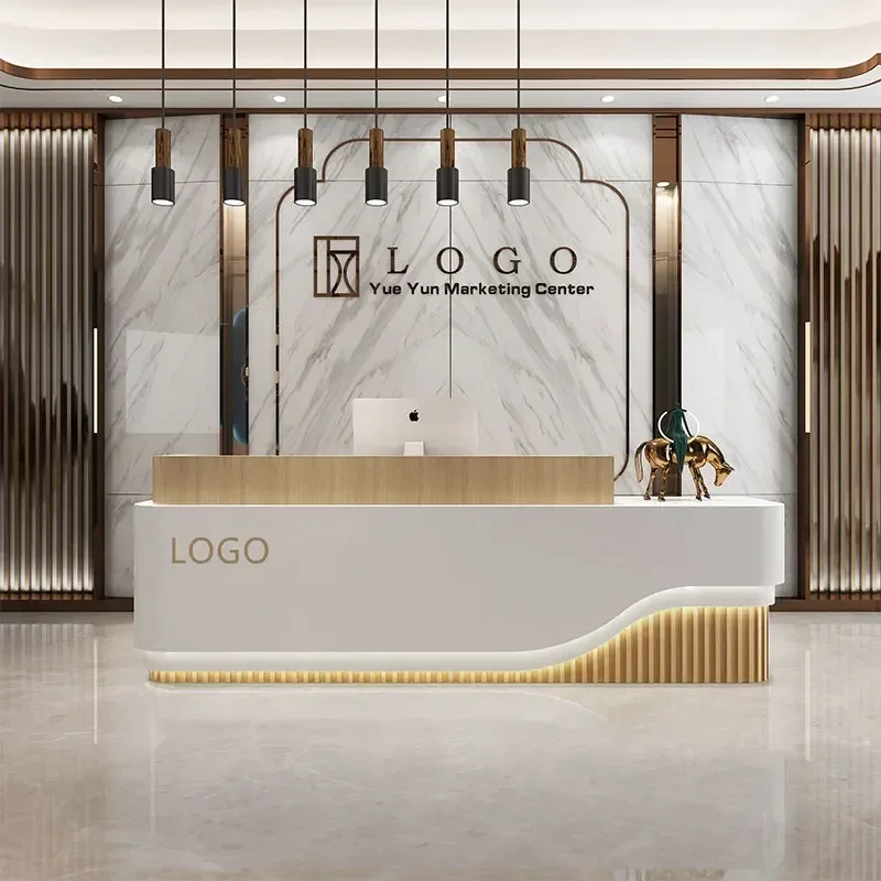 Company front desk reception desk beauty salon counter yoga studio small bar checkout page