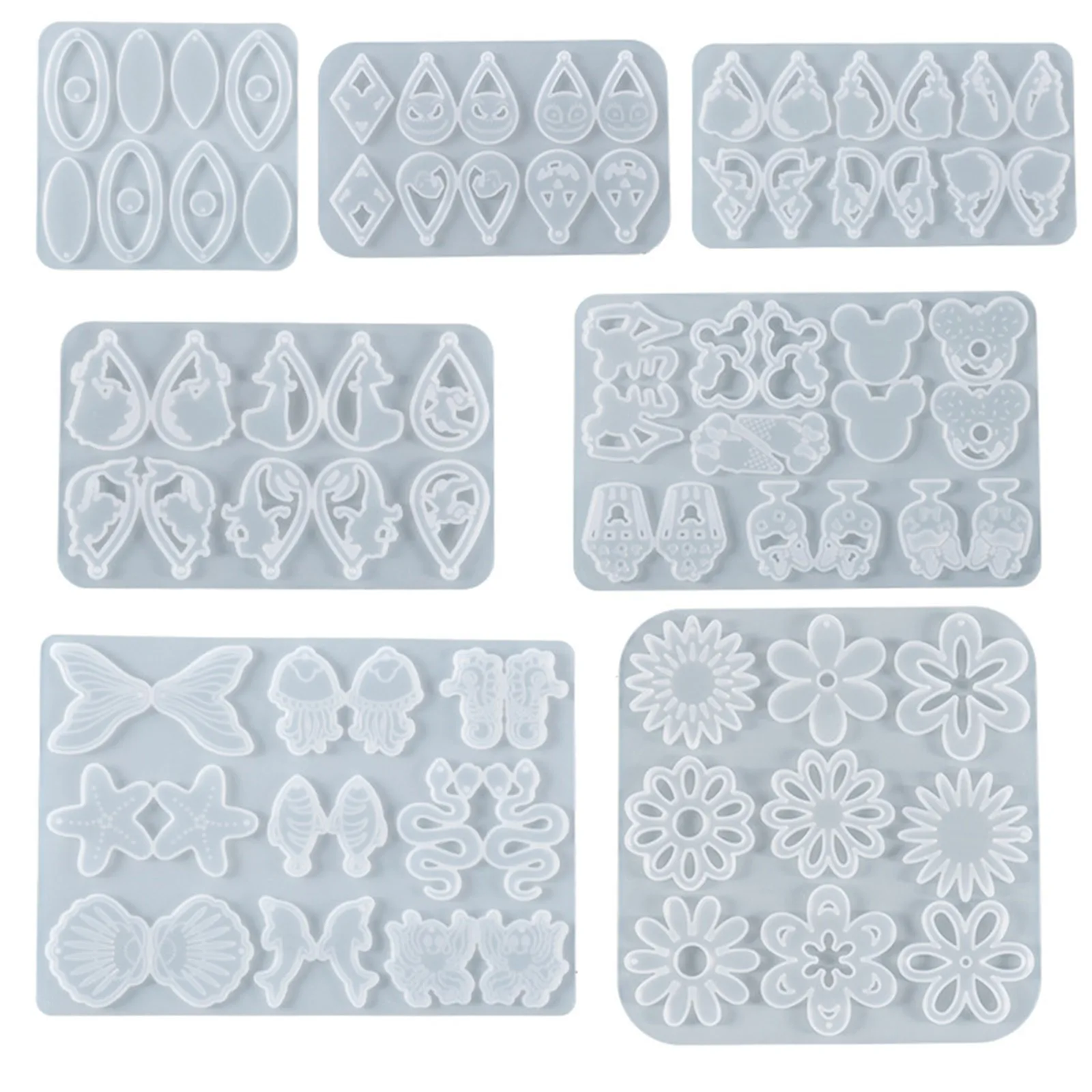 1pc Silicone  Epoxy Resin Mold For Pendants Earring Jewelry Making Drop Candle White UV Resin Mold Jewelry Making Casting Mold