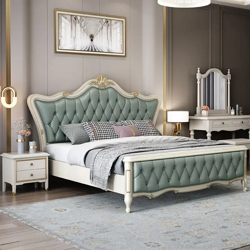 

Royal European Double Bed Frame Modern Luxury High End Aesthetic Twin Bed Frame King Size Sleeping Cama Box Casal Home Furniture