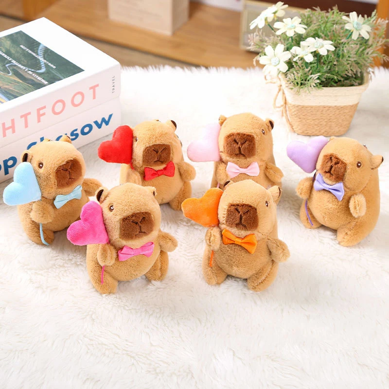Jouet en peluche Capybara Anime de 12 cm avec ballon d'amour