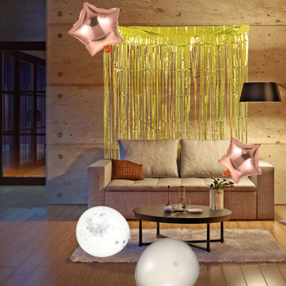 

2pcs Fringe Curtain Shiny Tinsel Backdrop For Party Wedding Birthday Decoration Festival Event Photo Booth Props