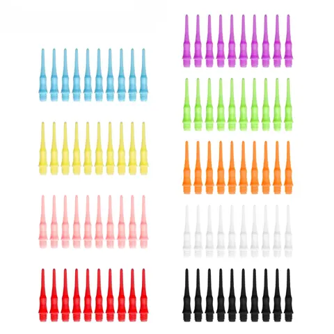 100/150/200PCS 컬러풀 소프트 다트 팁 2BA 스크류 고정밀 전문 전자 다트 교체용 플라스틱 액세서리