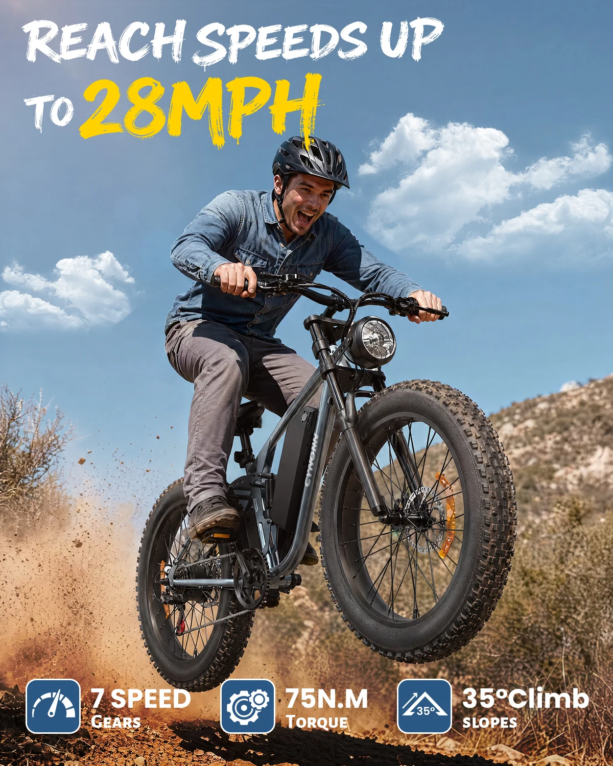 3000W Peak Electric Bike for Adults, 20 MPH Max Speed, 26