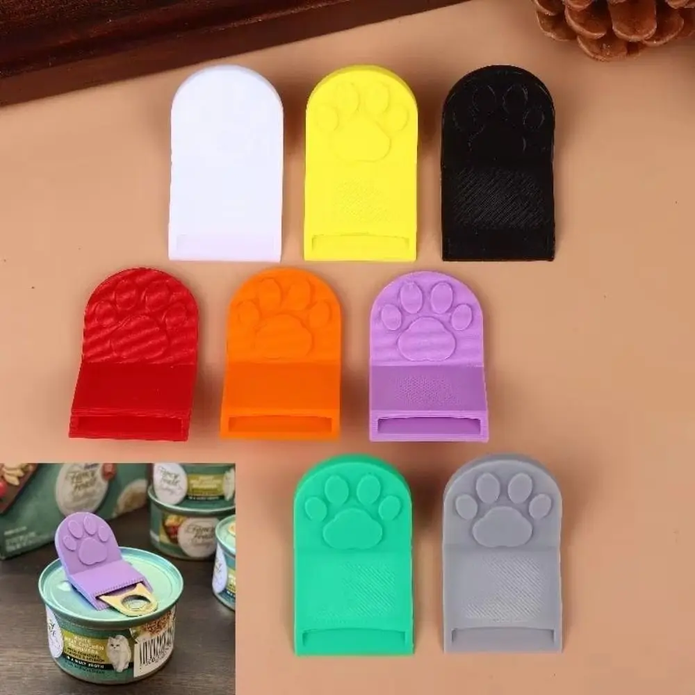 Cute Non-Slip Grip Cat Food Can Opener Plastic Easy-Clean Bottle Opener Ergonomic Cat Paw Canned Food Opener Cat Dog