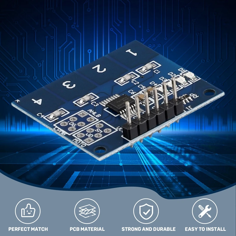 TTP224 Capacitive 4 Channels Touch Switch Module 4 Key Induction IC 2.4V To 5.5V Level State Indicator Onboard Module