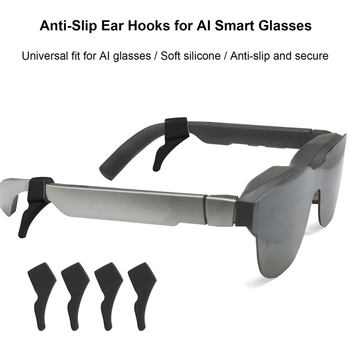 

T19C 4 шт. силиконовые противоскользящие фиксаторы для ушей для очков RayNeo AI, держатели-крючки, стопоры для дужек, аксессуары для очков