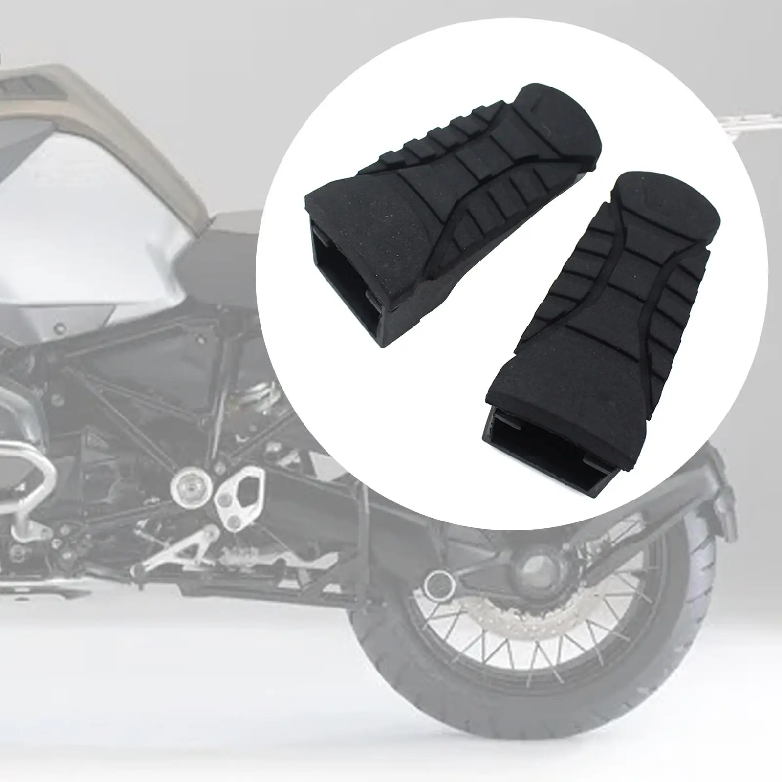 2 Pieces Motorcycle Rear Rubber Footrest Coves Motorcycle Foot Peg Pedals Easy Installation Replace Nonslip for R1200GS Adv
